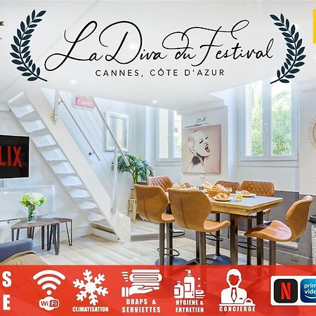 La Diva Du Festival - 10 Mn A Pied Palais & Plages - Cosy & Calme - Clim - Wifi Cannes Ngoại thất bức ảnh