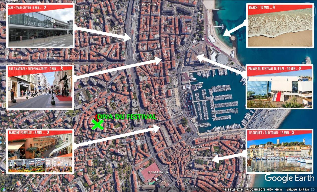La Diva Du Festival - 10 Mn A Pied Palais & Plages - Cosy & Calme - Clim - Wifi Cannes Ngoại thất bức ảnh